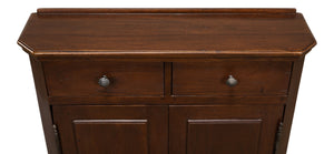 Sarreid Austrian Hall Cabinet In Solid Walnut - Elegant Design With Adjustable Shelves And Key Plate Brown  27284