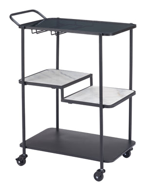 Constanza Bar Cart Black 109845 Zuo Modern