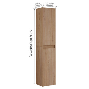 English Elm 12" Bathroom Side Cabinet - Sleek Wall-Mounted Organizer With Soft-Close Doors & Stylish Design W999S00216