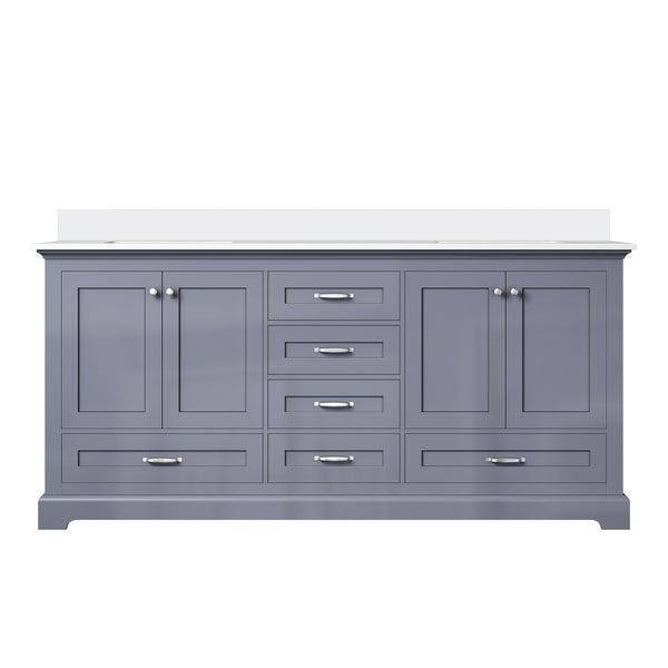 English Elm Dark Grey Double Bath Vanity 72 in W x 22 in D with Cultured Marble Top, Solid Wood, Soft-Close Storage Designed for Durability and Easy Installation B2731P258393