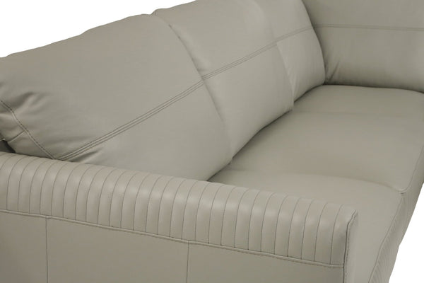 English Elm Tampa Italian Top Grain Leather Sectional with Walnut Legs and Channel Stitching B2726S00588