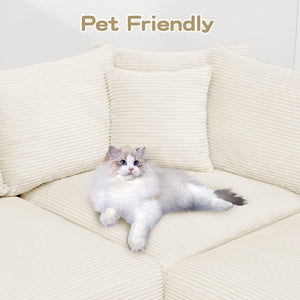 English Elm Oversized Cloud Modular Sectional Couch - Luxurious Convertible With Ottoman, Ergonomic Design & Easy Setup W714S01298-GIGA