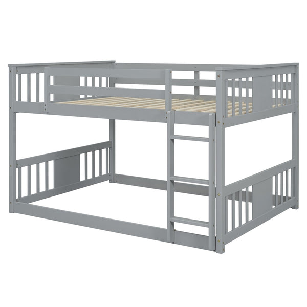 English Elm Full Over Bunk Bed Pine Frame Gray Finish Kids Guest Room Sleep Solution LT100207AAE