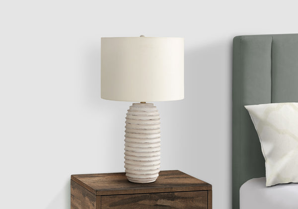 English Elm Lighting, Elegant 28" Cream Resin Table Lamp With Ivory Shade - Perfect For Any Room Decor B2710P221301