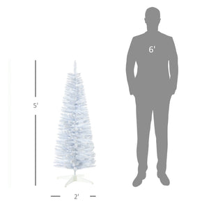 English Elm Snow Flocked Pink Pencil Artificial Christmas Tree for Entryway or Bedroom Corner T3971P414486