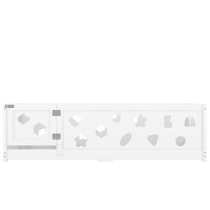 English Elm Twin Floor Bed With Safety Guardrails & Doorway - Cozy Solid Wood Frame For Kids' Rooms & Playrooms W1820P240542-GIGA