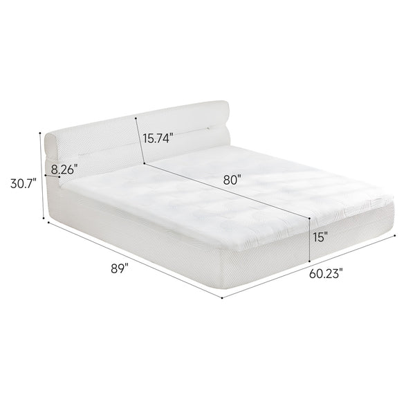 English Elm All In One Queen Mattress & Bed Frame - 15-Inch Cooling Mattress-In-A-Box For Small Spaces & Comfort W1359P364812