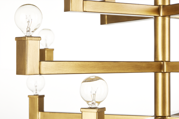 Andre Grande Brass Chandelier - Stunning 52-Light Modern Fixture for Tall Foyers & Great Rooms