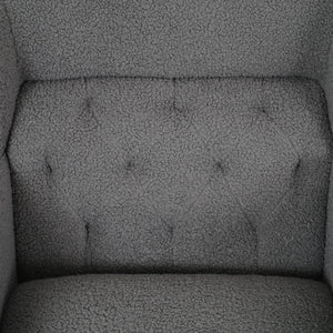 English Elm Christopher Knight Home® - Upholstered Teddy Fleece Armchair with Tufted Back, Contemporary Cozy Accent Seat for Living Room DARK GREY N763P193158R