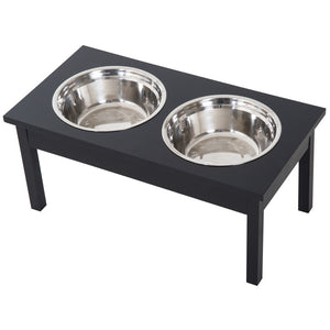 English Elm Pawhut 23" Elevated Double Dog Feeding Station - Sturdy, Stylish, Easy-Clean Bowls For Healthy Eating W2225P217607-GIGA