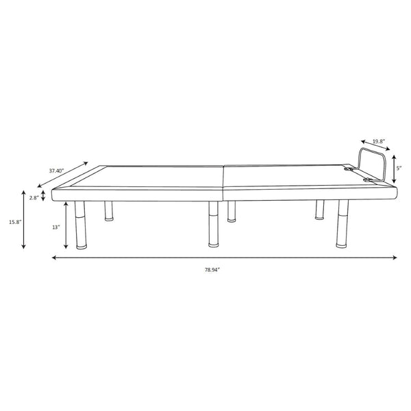 English Elm Threepio Upholstered Adjustable Bed Base with Wireless Remote and Zero Gravity Presets B062P334270