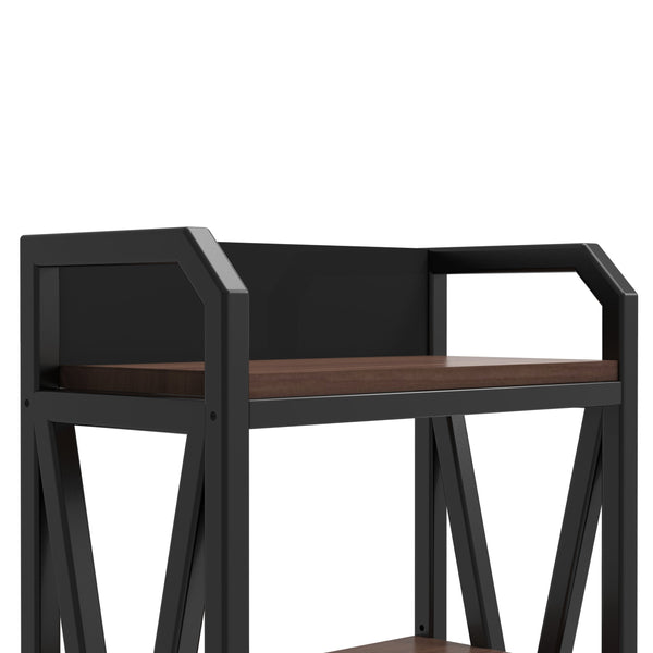 English Elm 56.30'' Stylish Bakers Rack - 4-Tier Metal & Wood Kitchen Organizer For Compact Spaces & Versatile Use W3387P312345