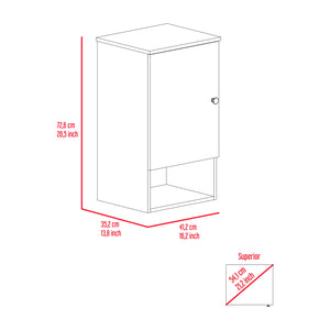 English Elm Medicine Single Door Cabinet with Soft-Close Hinges, Engineered Wood, Open Shelf and Two Interiors Gray 32.67 L x 20.47 W x 5.51 H B097132902