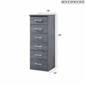 English Elm Boston Gray Lingerie Chest 46"H – Modern Laminated 4-Drawer Storage, Compact Design, Durable Build B078112066