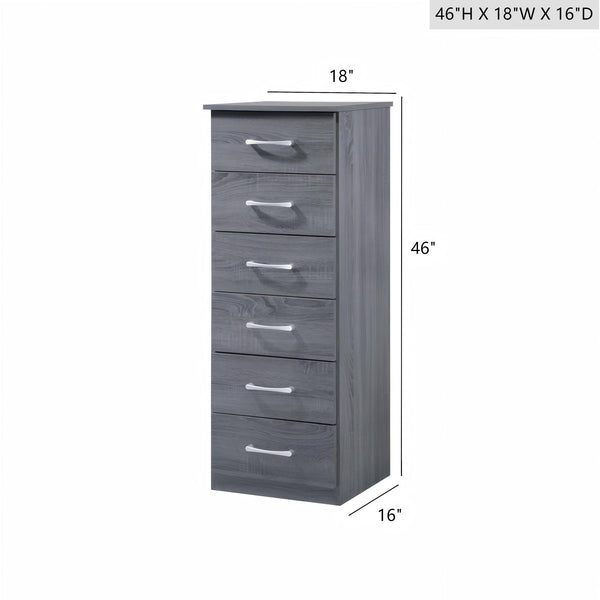 English Elm Boston Gray Lingerie Chest 46"H – Modern Laminated 4-Drawer Storage, Compact Design, Durable Build B078112066