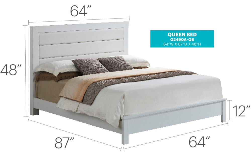 English Elm Stylish White Transitional Bedroom Bed - Chic Design With Durable Frame For Modern & Classic Décor B078S00263-GIGA