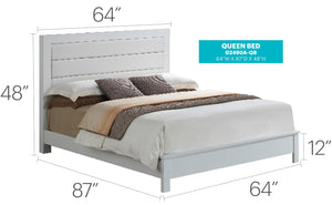 English Elm Stylish White Transitional Bedroom Bed - Chic Design With Durable Frame For Modern & Classic Décor B078S00263-GIGA