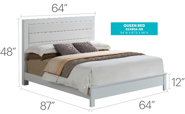 English Elm Stylish White Transitional Bedroom Bed - Chic Design With Durable Frame For Modern & Classic Décor B078S00263-GIGA