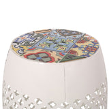 Christopher Knight Home® - Noble House - Roswell Outdoor Lace Cut Side Table with Tile Top