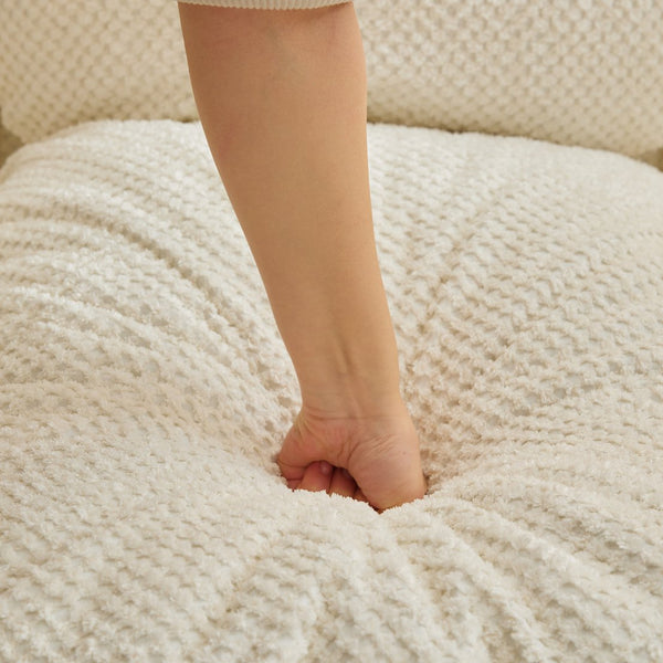 English Elm Human Dog Bed Lazy Sofa Couch 5-Position Adjustable Foldable Seat for Compact Living Spaces White W2108P193234