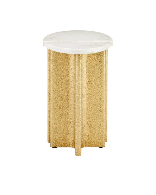 Currey & Company Doublet Marble Accent Table Set Of 2 – Elegant Hand-hammered Brass Base With Stylish Design Brass Banswara Marble ,Brass ,Engineered Wood 4000-0233-currey-company