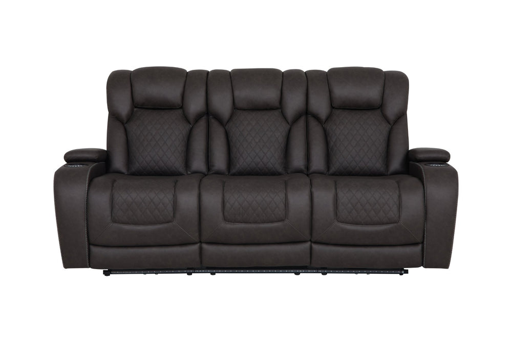 English Elm Wendell Power Reclining Sofa with Led Lighting Usb Charging and Microfiber Fabric B2726P435894
