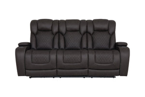 English Elm Wendell Power Reclining Sofa with Led Lighting Usb Charging and Microfiber Fabric B2726P435894