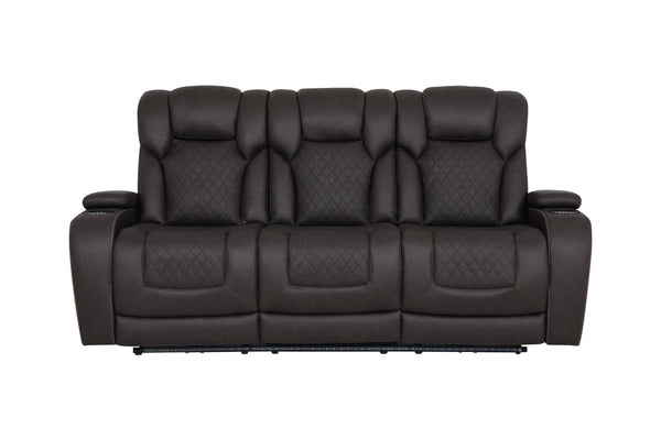 English Elm Wendell Power Reclining Sofa with Led Lighting Usb Charging and Microfiber Fabric B2726P435894