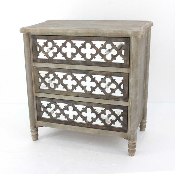 HomeRoots 15" Accent Cabinet with Three Drawers, Contemporary Storage Solution for Any Room Décor and Style Brown 274366