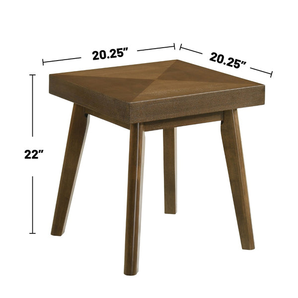 English Elm Square Wood Side Table - Mid-Century Modern Walnut Brown Accent Table For Stylish Living Spaces B016P370666-GIGA