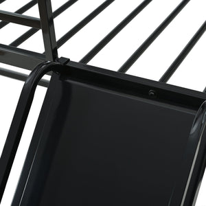 English Elm Twin Metal Tube Bunk Bed Frame for Kids Durable Sturdy Construction Safe Space-Saving Design Black W420P256561