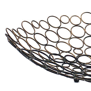 Homeroots 19" Bronze Metal Round Centerpiece Bowl   274445