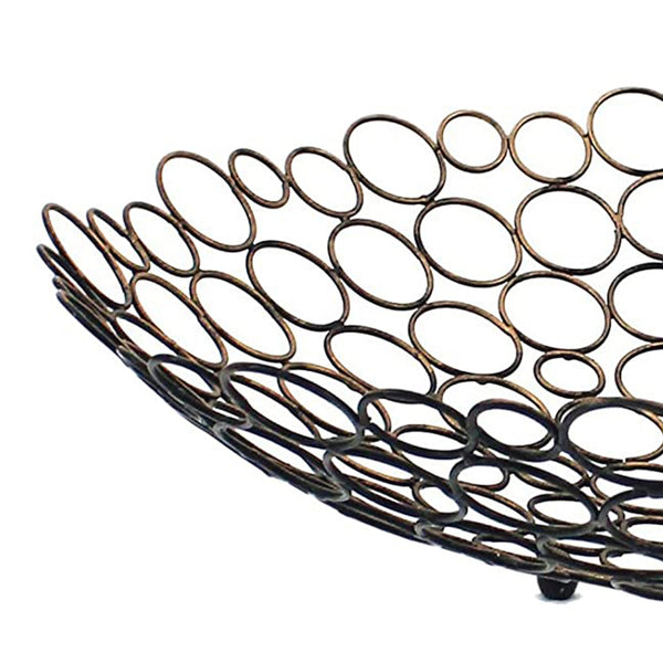 Homeroots 19" Bronze Metal Round Centerpiece Bowl   274445