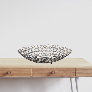 Homeroots 19" Bronze Metal Round Centerpiece Bowl   274445