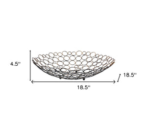 Homeroots 19" Bronze Metal Round Centerpiece Bowl   274445