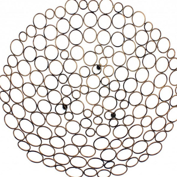 Homeroots 19" Bronze Metal Round Centerpiece Bowl   274445