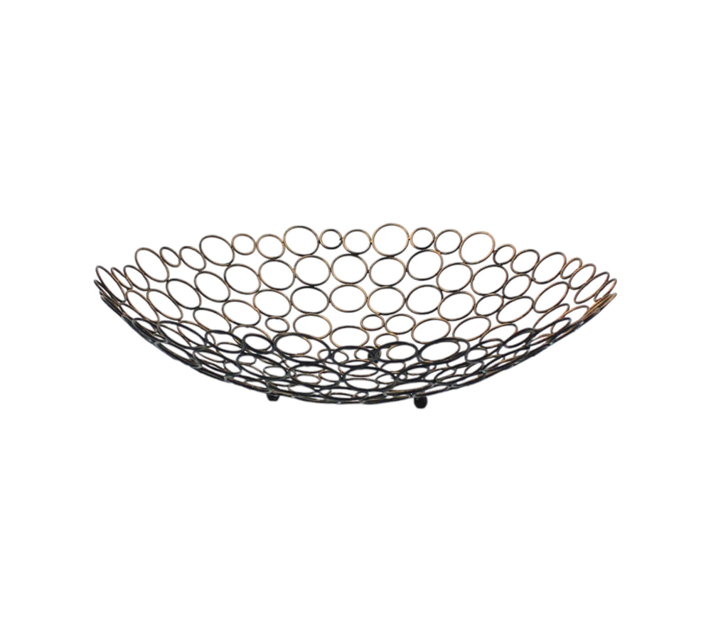 Homeroots 19" Bronze Metal Round Centerpiece Bowl   274445
