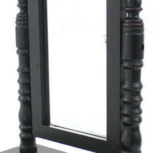 Homeroots 20" Black Wood Framed Makeup Shaving Tabletop Mirror  Wood 274446