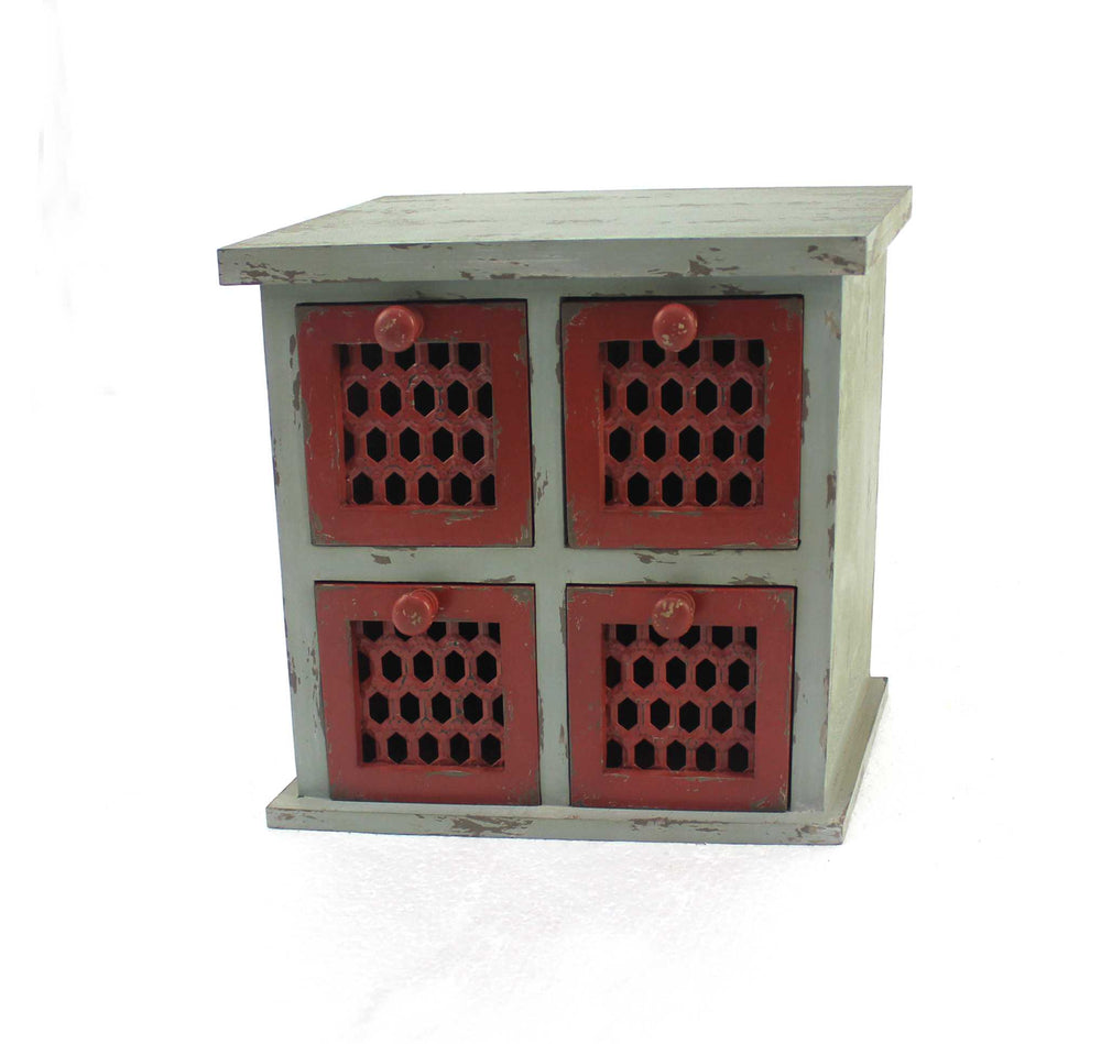 Homeroots 7" Light Blue Solid Wood Desk Organizer  Solid Wood 274450