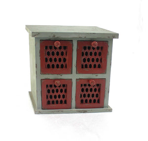 Homeroots 7" Light Blue Solid Wood Desk Organizer  Solid Wood 274450