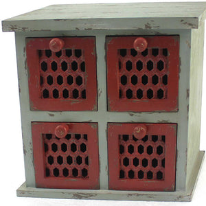 Homeroots 7" Light Blue Solid Wood Desk Organizer  Solid Wood 274450