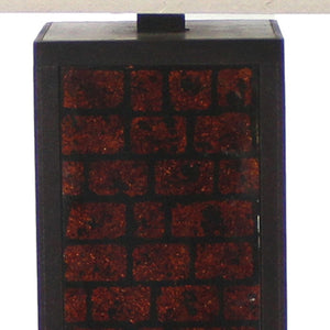 HomeRoots 31" Black Metal Bedside Table Lamp with Warm Beige Shade & Burgundy Accents for Cozy Elegance 274460