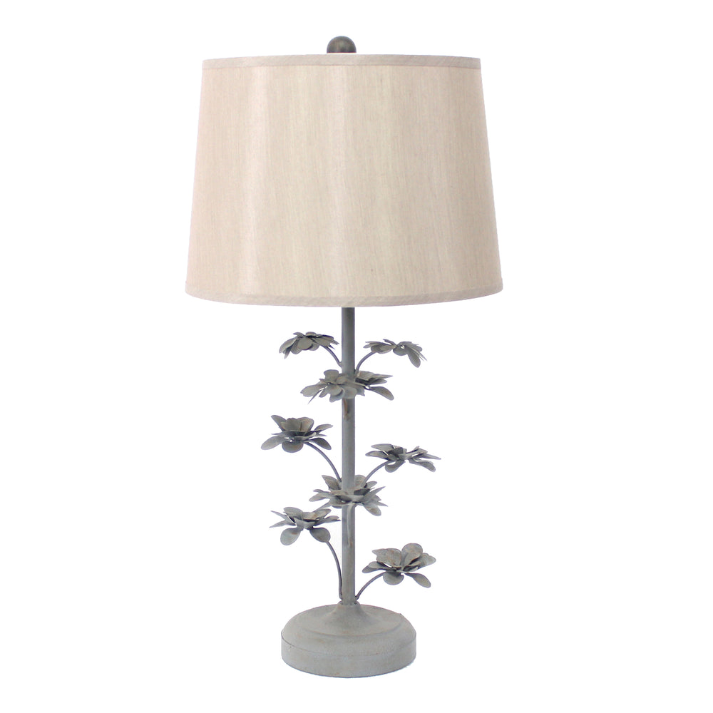 Homeroots 8 X 12 X 28 Gray Rustic Flowering Tree - Table Lamp   274461