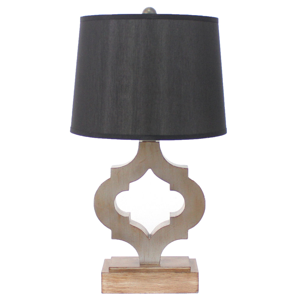 Homeroots 12 X 14 X 25.25 Black Traditional Wooden Linen Shade - Table Lamp   274467
