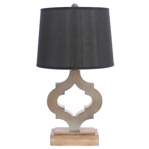 Homeroots 12 X 14 X 25.25 Black Traditional Wooden Linen Shade - Table Lamp   274467