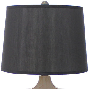 Homeroots 12 X 14 X 25.25 Black Traditional Wooden Linen Shade - Table Lamp   274467