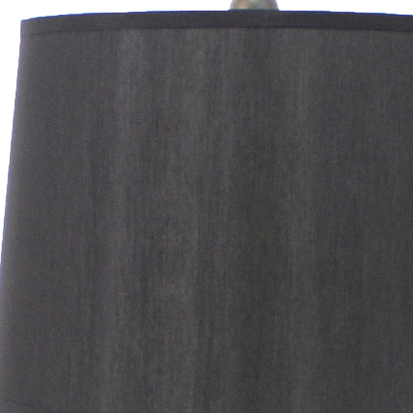 Homeroots 12 X 14 X 25.25 Black Traditional Wooden Linen Shade - Table Lamp   274467