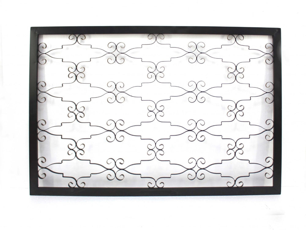 HomeRoots 43" Black Metal Wall Decor - Elegant 63" Art Piece for Living Rooms, Bedrooms, and Hallways 274481