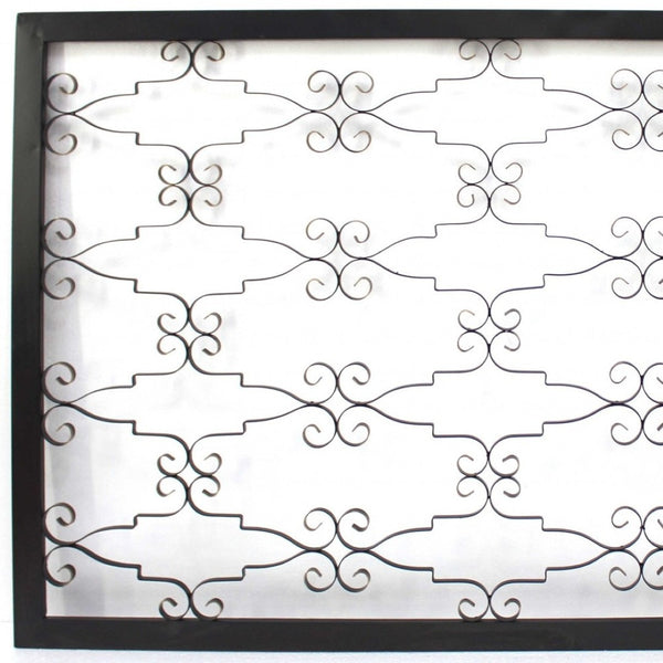 HomeRoots 43" Black Metal Wall Decor - Elegant 63" Art Piece for Living Rooms, Bedrooms, and Hallways 274481