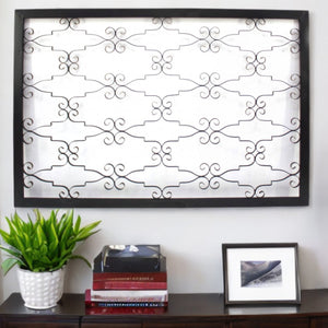 HomeRoots 43" Black Metal Wall Decor - Elegant 63" Art Piece for Living Rooms, Bedrooms, and Hallways 274481